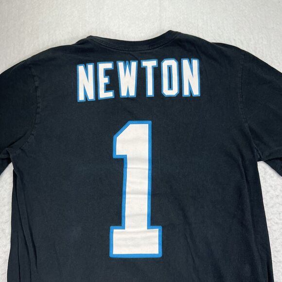 Nike NFL Carolina Panthers Men's Small Cam Newton #1 Jersey Style Black T-Shirt - Picture 10 of 12